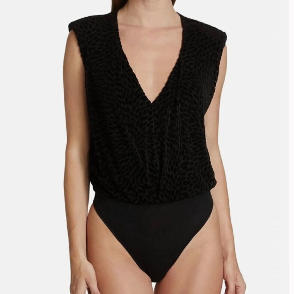 Ramy Brook Regina Velvet Burnout Bodysuit - Size XS - Picture 5 of 13